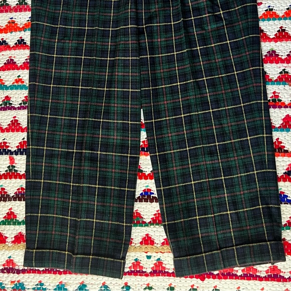 Polo Ralph Lauren Plaid Wool Twill Wide-leg Pant In Polo Tartan - Picture 4 of 5